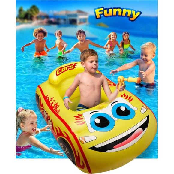 Unisex Kids Pool Float with Water Gun,‎ Inflatable Ride-on Swimming Pool Toy Car - Picture 5 of 6